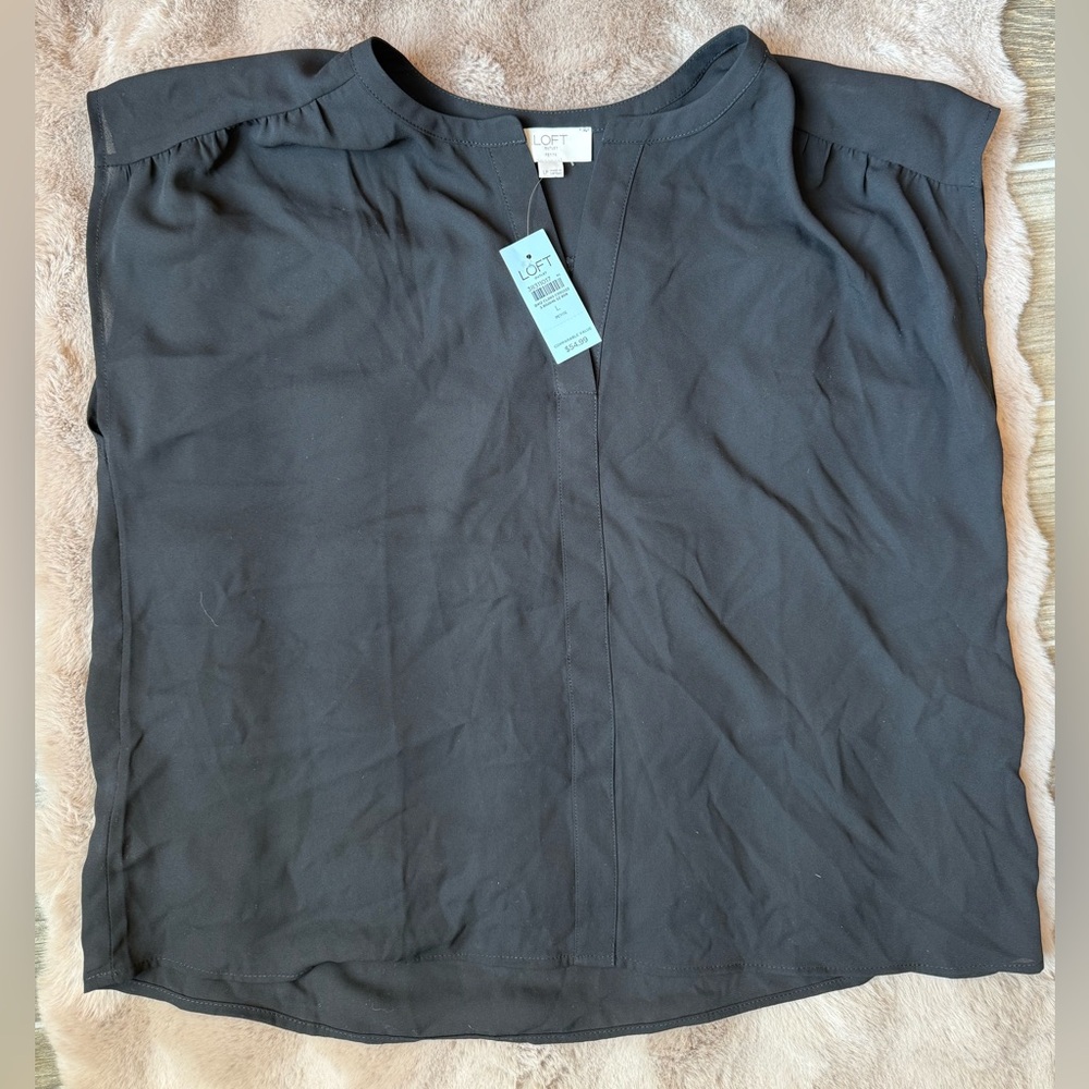 Loft black blouse, brand new with tags, size large petite